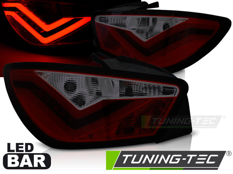 Feux arrière à LED rouges fumés compatibles avec SEAT IBIZA 6J 3D 08-12