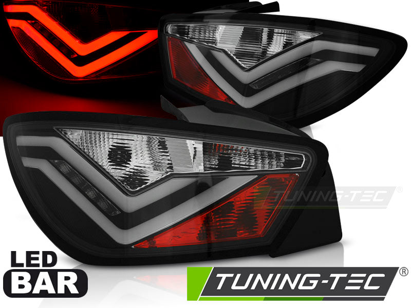 Feux arrière à LED noirs compatibles avec SEAT IBIZA 6J 3D 06.08-12