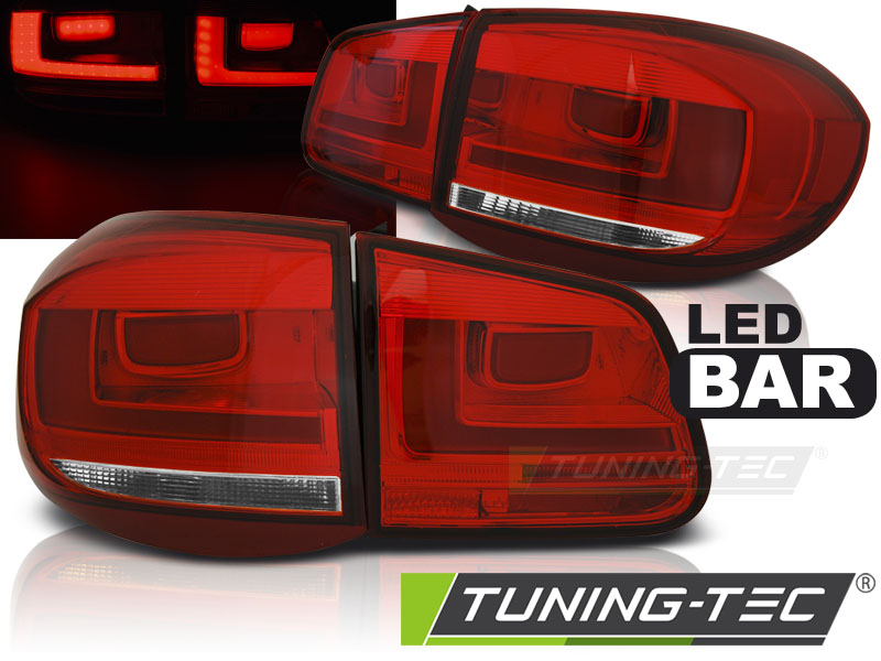 Feux arrière à LED rouges et blancs compatibles avec VW Tiguan 07-07.11