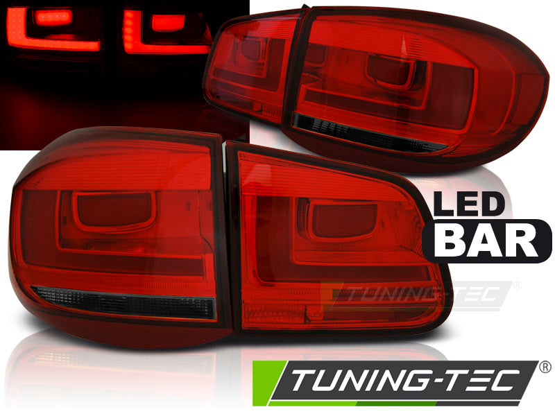 Feux arrière à LED à fumée rouge compatibles avec VW Tiguan 07-07.11