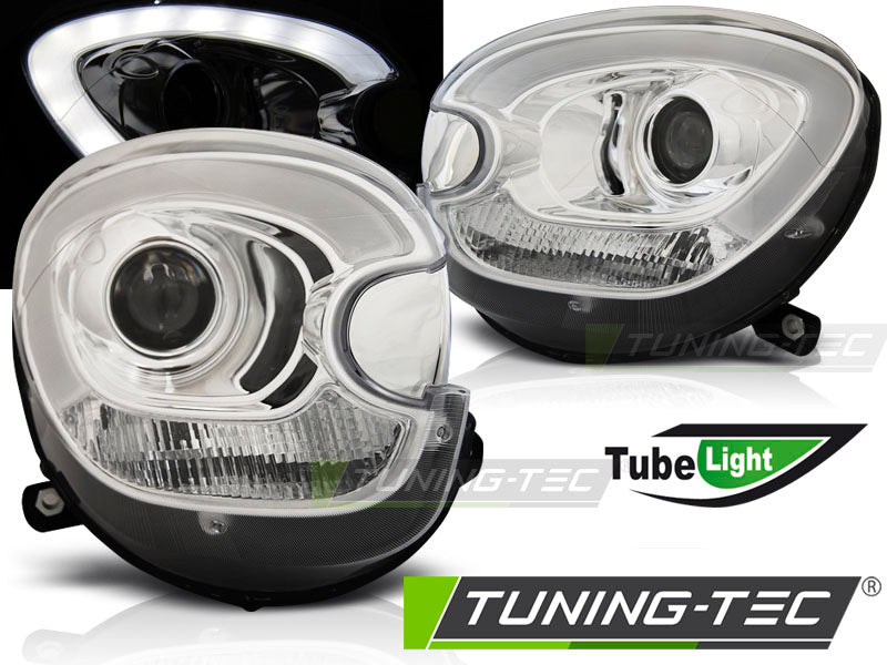 Phares tubulaires chromés compatibles BMW MINI (COOPER) R60 R61 COUNTRYMAN 10-16