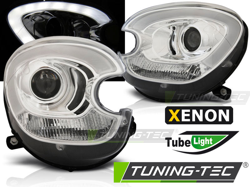 Phares xénon à tube lumineux chromé compatibles BMW MINI (COOPER) R60 R61 COUNTRYMAN 10-16