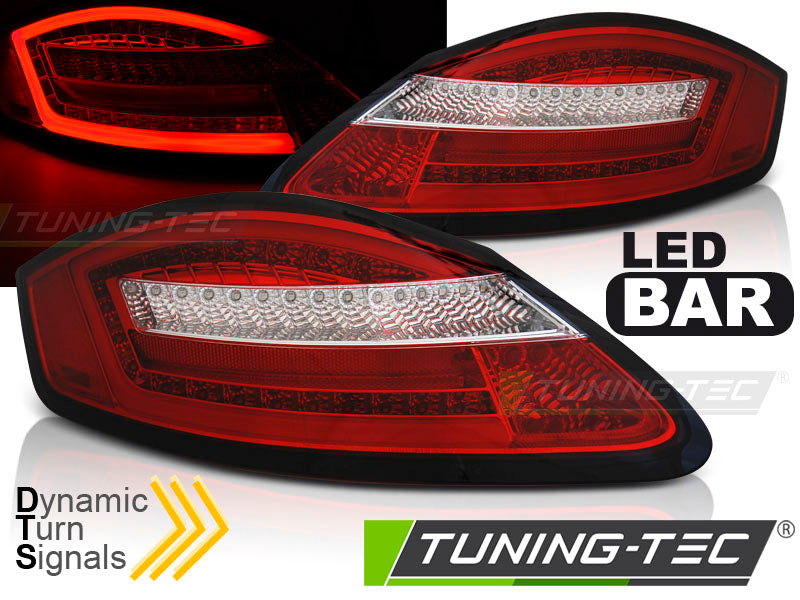 Feux arrière à LED rouge et blanc séquentiels compatibles avec Porsche Boxster 987 / Cayman 05-08