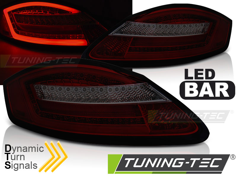 Feux arrière à LED rouge fumé SEQ compatibles avec Porsche Boxster 987 / Cayman 05-08