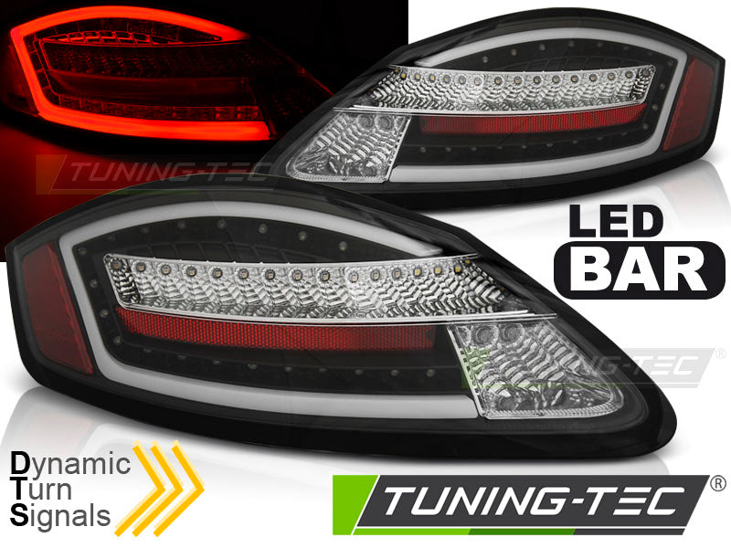 Feux arrière à LED noirs SEQ compatibles avec Porsche Boxster / Cayman 987 05-08