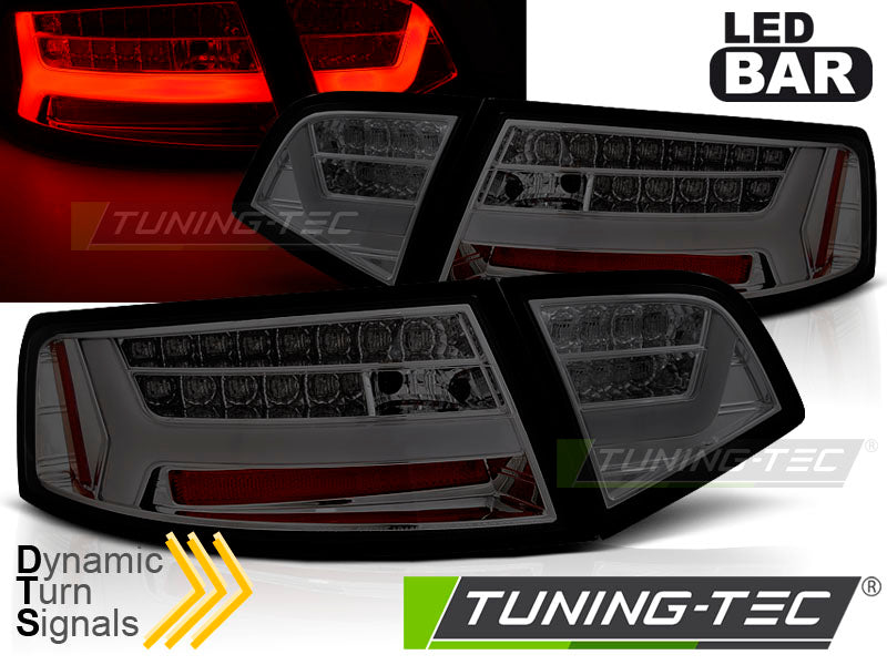 Feux arrière à LED fumés SEQ compatibles avec Audi A6 berline 08-11