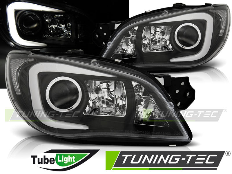 Feux tubulaires noirs pour Subaru Impreza II GD GG 06-07