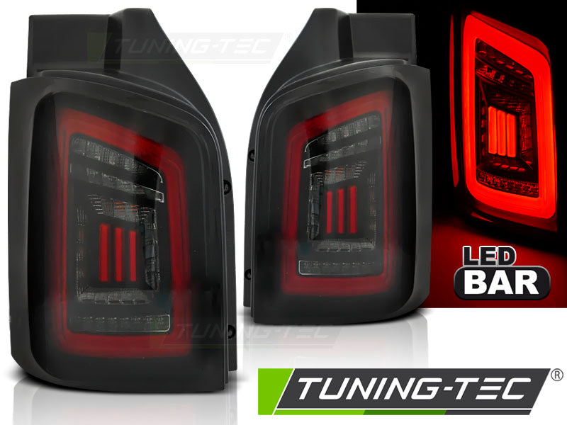 Feux arrière à LED fumés noirs et rouges compatibles VW T5 04.03-09 / 10-15