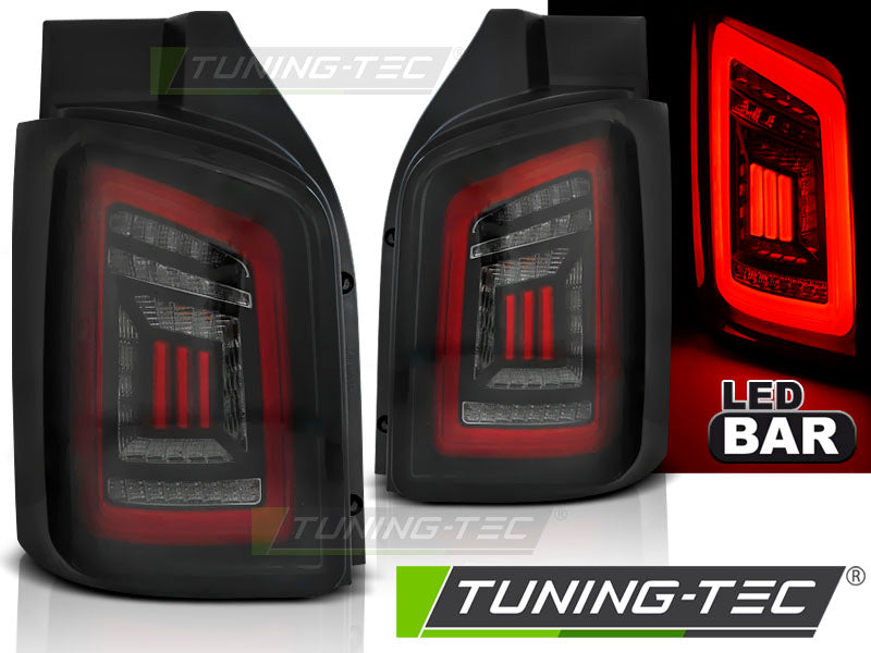 Feux arrière à LED fumés noirs et rouges compatibles VW T5 04.03-09 / 10-15 TRANSPORTER