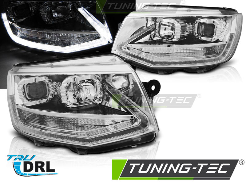 Phares avec feux de jour chromés compatibles VW T6 15-19