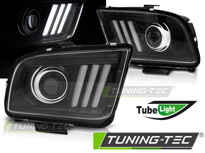 Feux tubulaires noirs pour Ford Mustang 04-09