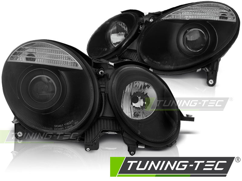 Phares noirs compatibles avec Mercedes W211 Classe E 05.06-09