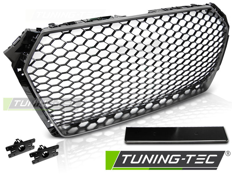 CALANDRE SPORT GRIS ARGENT MAT compatible AUDI A4 B9 15-19