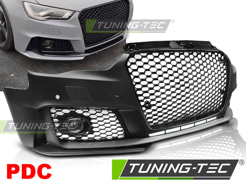 Pare-chocs avant sport noir brillant avec PDC compatible Audi A3 12-16