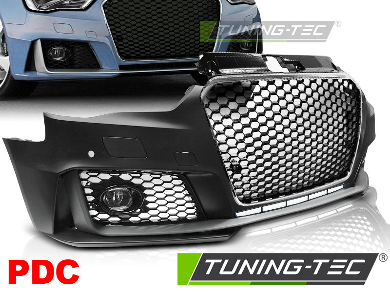 Pare-chocs avant sport chromé noir PDC compatible avec Audi A3 12-16