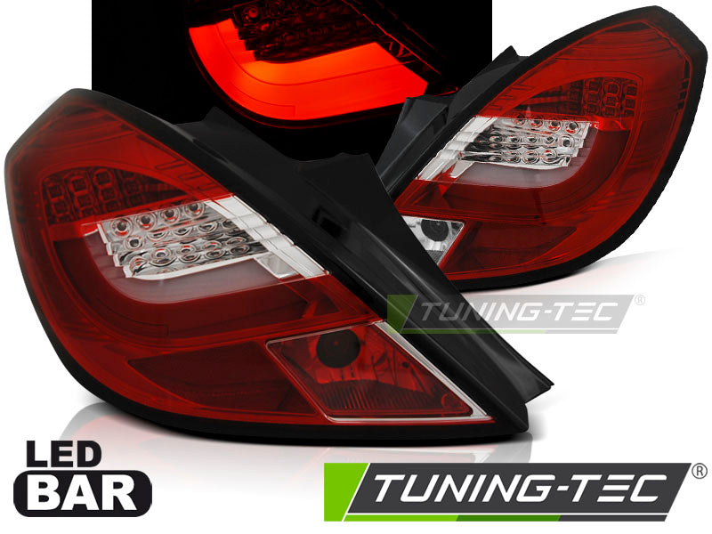 Barre LED rouge et blanche pour Opel Corsa D 3D (04.06-14)