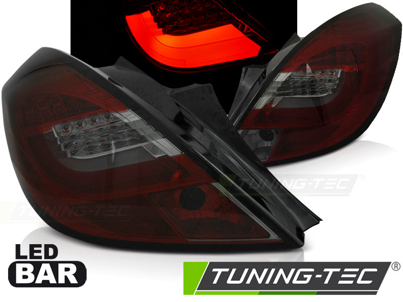 Barre LED rouge fumée pour Opel Corsa D 3D (04.06-14)