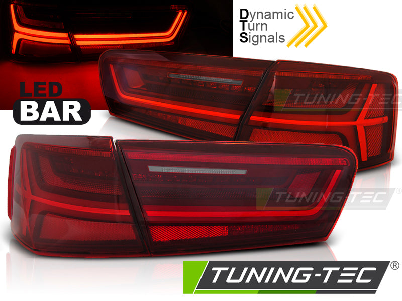 Feux arrière à LED rouges et blancs séquentiels compatibles avec Audi A6 C7 limousine (2011-2014)