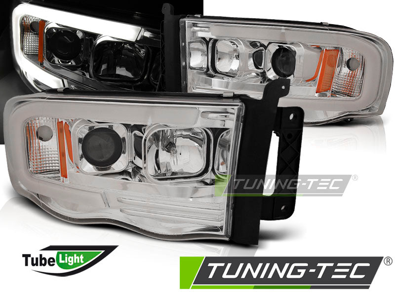 Feux tubulaires chromés pour Dodge Ram 02-06