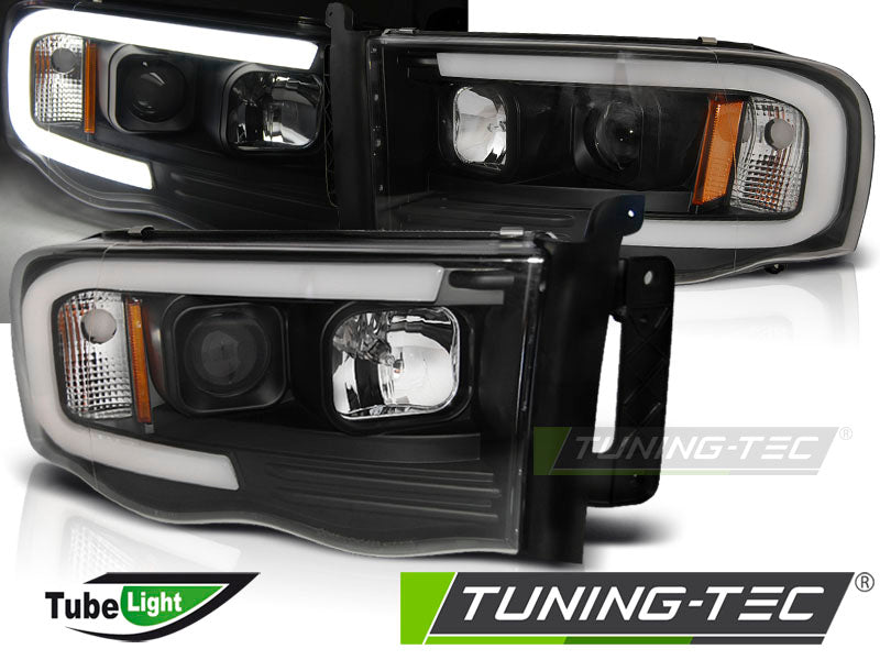 Feux tubulaires noirs pour Dodge Ram 02-06