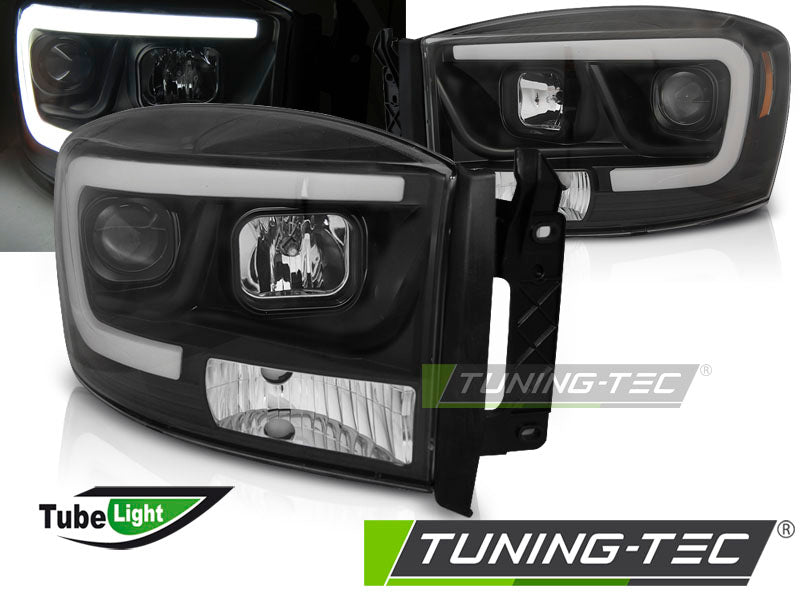 Feux tubulaires noirs pour Dodge Ram 06-08
