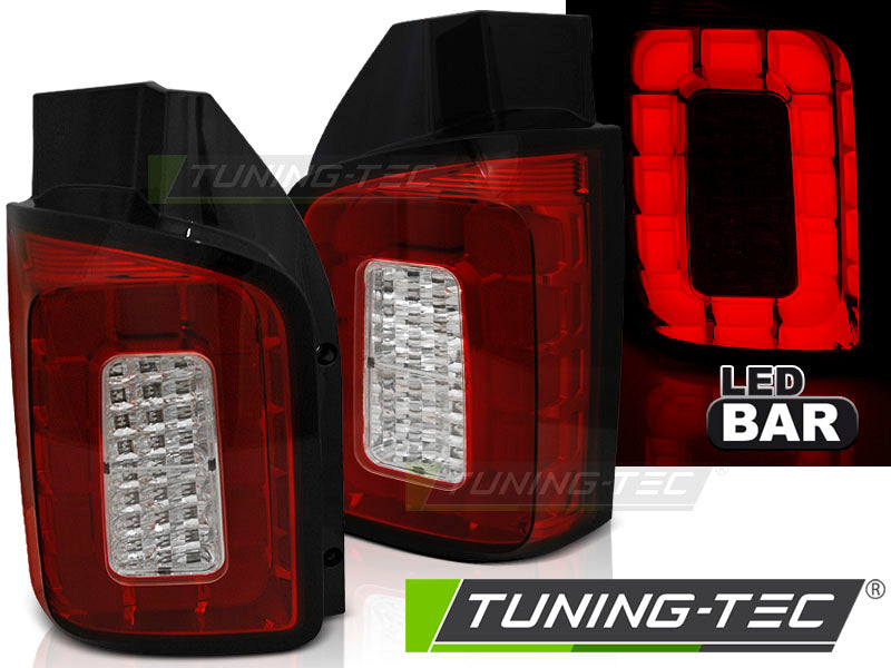 Feux arrière à LED rouges et blancs compatibles avec VW T6 Transporter 15-19