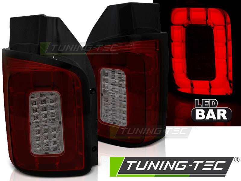 Feux arrière à LED rouges fumés compatibles VW T6 15-19 TRANSPORTER