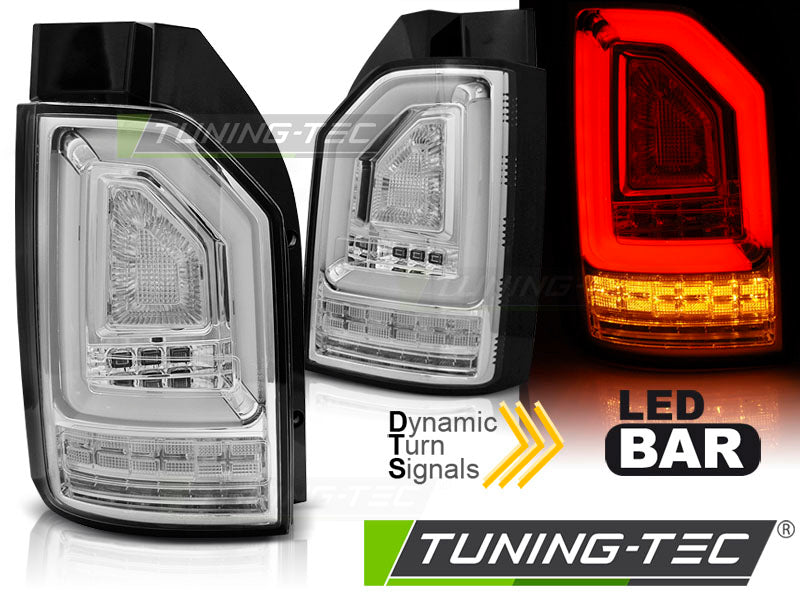 Feux arrière à LED chromés SEQ compatibles VW T6 15-19 OEM LED