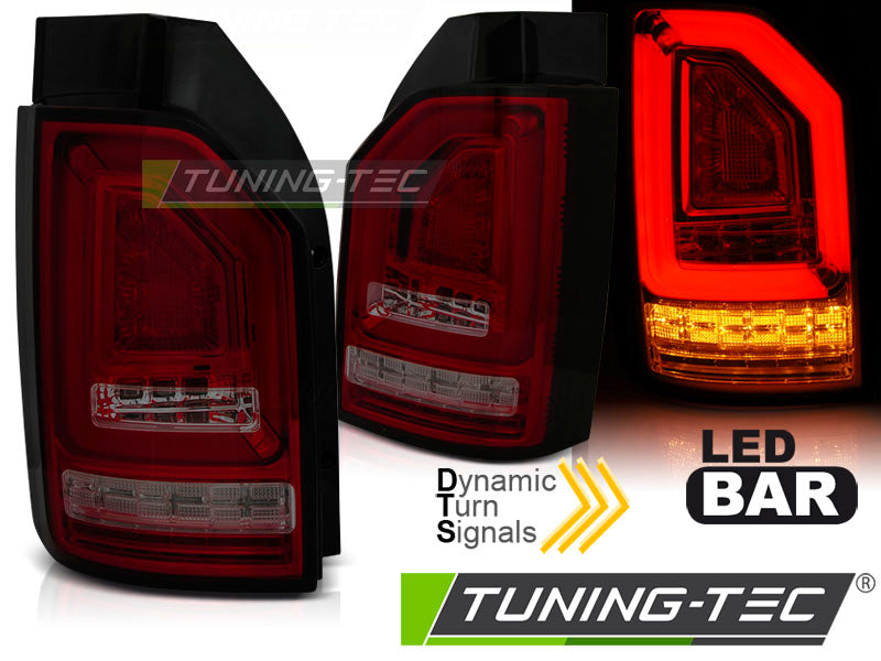 Feux arrière à LED rouges fumés SEQ compatibles VW T6 15-19 OEM LED