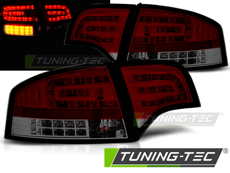 Feux arrière à LED rouge fumé compatibles avec Audi A4 B7 11.04-03.08 Berline