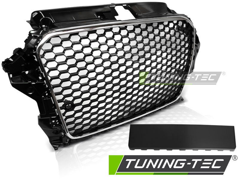 CALANDRE SPORT CHROMÉE NOIRE compatible AUDI A3 (8V) 12-16