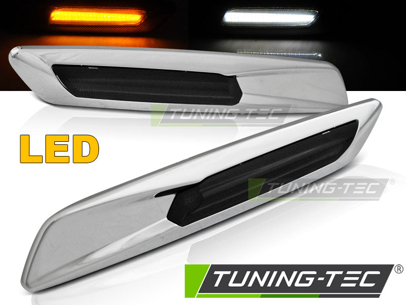 Clignotant latéral fumé argenté à LED style F10 compatible BMW E60/ E90/ E92/ E82