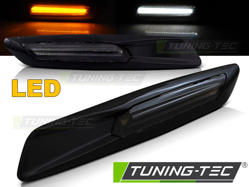 Clignotant latéral à LED noir brillant fumé style F10 compatible BMW E60/ E90/ E92/ E82