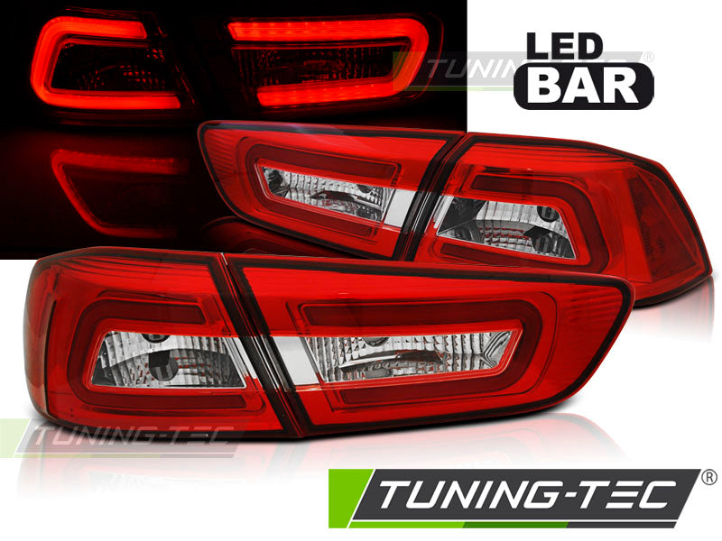 Barre LED rouge et blanche pour Mitsubishi Lancer 8 Berline (2008-2011)