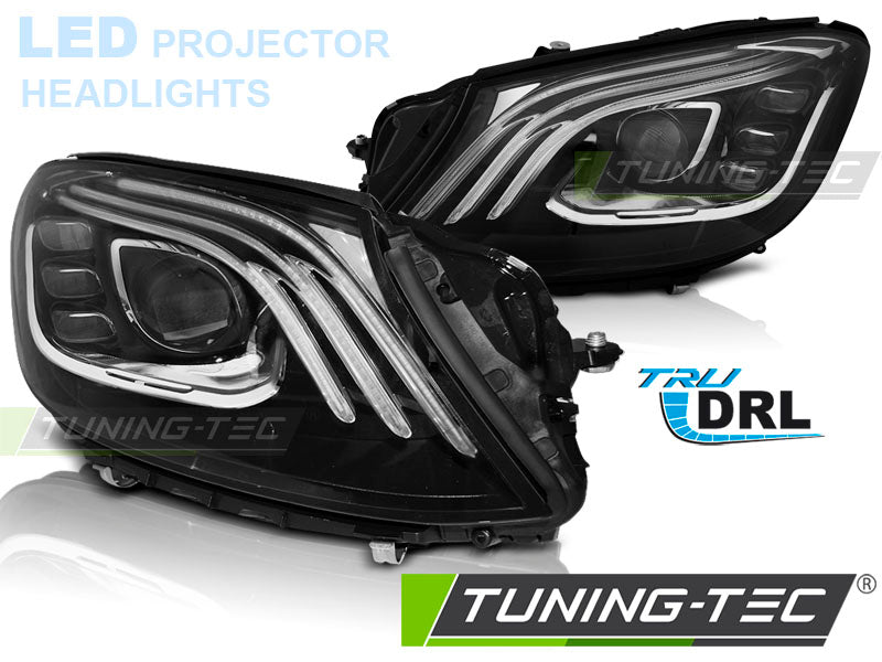 Phares LED noirs compatibles avec Mercedes W222 13-17