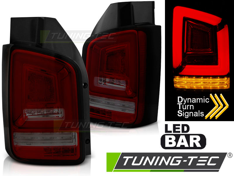 Feux arrière à LED rouges fumés SEQ compatibles VW T5 04.03-09