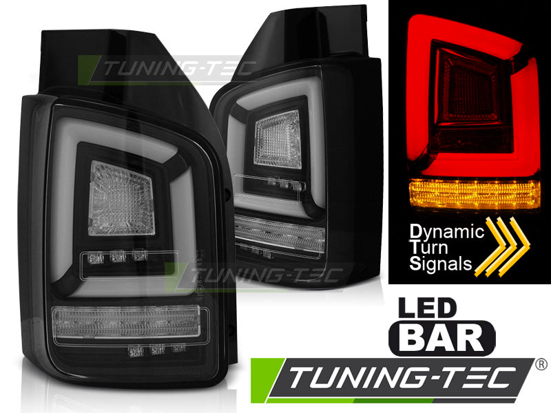 Feux arrière à LED noirs SEQ compatibles VW T5 10-15