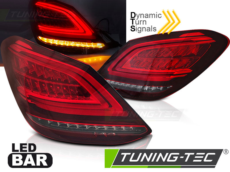 Feux arrière à LED rouges et blancs séquentiels compatibles avec Mercedes Classe C W205 14-18