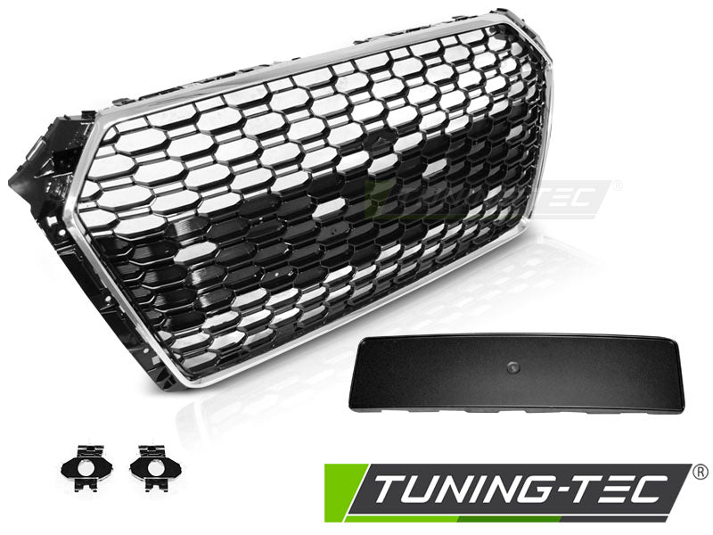 CALANDRE SPORT CHROMÉE NOIRE PDC compatible AUDI A4 B9 15-19