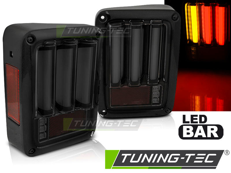 Barre LED fumée noire pour Jeep Wrangler JK 07-18
