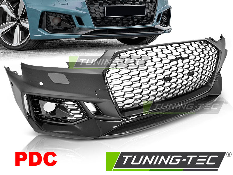 Pare-chocs avant sport noir brillant PDC compatible avec Audi A4 B9 08.15-19