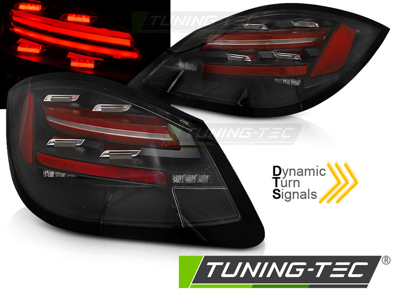 Feux arrière à LED noirs SEQ compatibles Porsche Boxster / Cayman 987 09-12