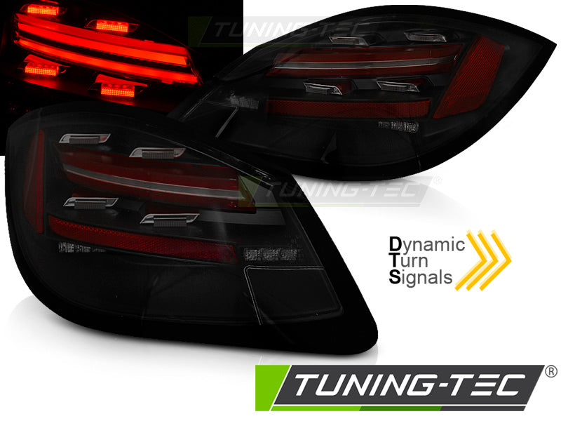 Feux arrière à LED noirs fumés SEQ compatibles Porsche Boxster / Cayman 987 09-12