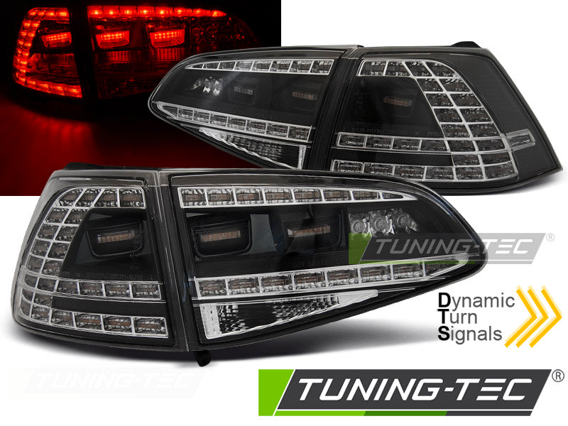 Feux arrière à LED Sport Noir SEQ compatibles avec VW Golf 7 13-17