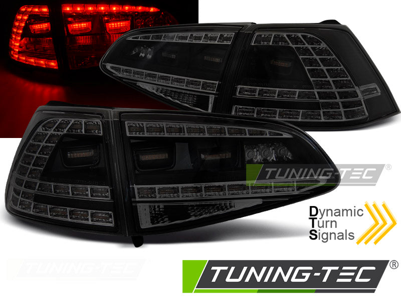 Feux arrière à LED sport noir fumé SEQ compatibles avec VW Golf 7 13-17