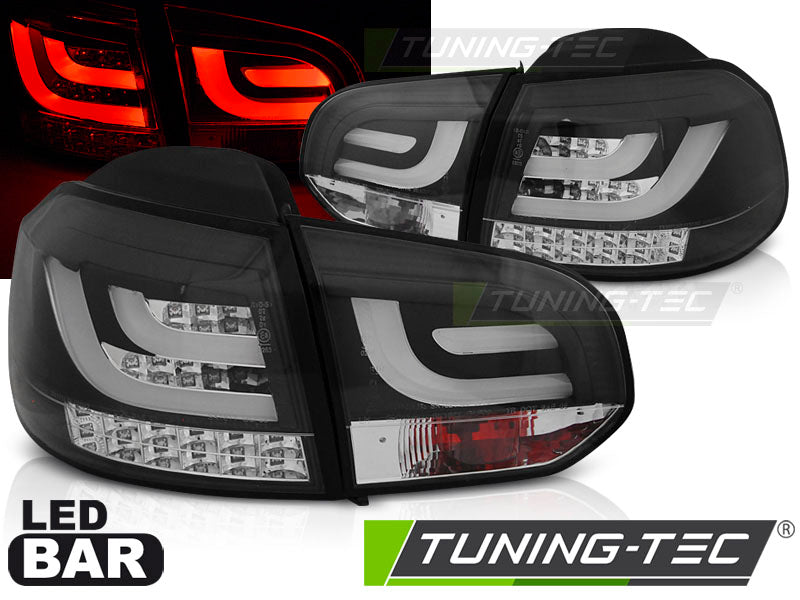 Feux arrière à LED noirs compatibles avec VW Golf 6 10.08-12