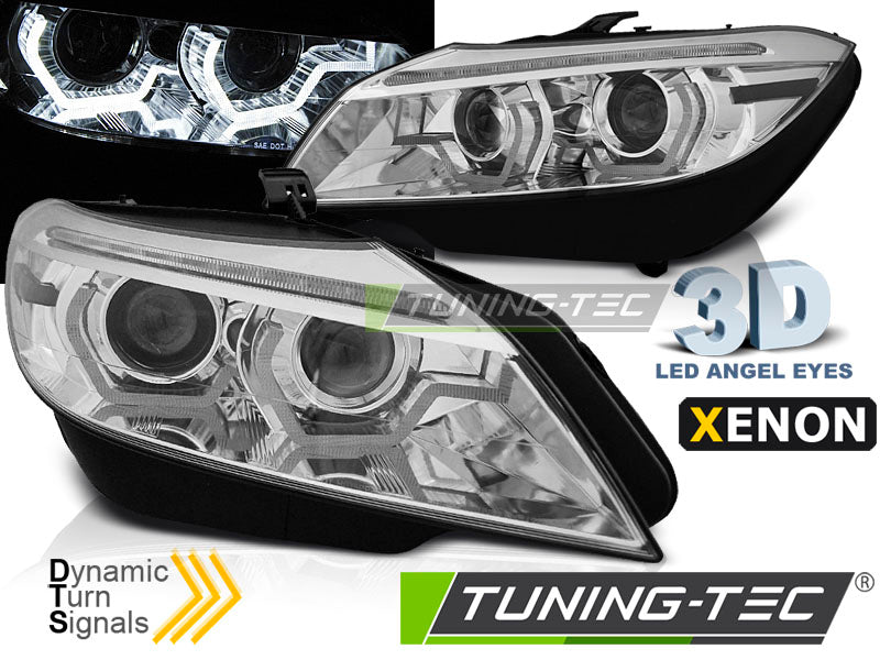 Phares au xénon avec feux de jour à LED chromés SEQ compatibles BMW Z4 E89 09-13