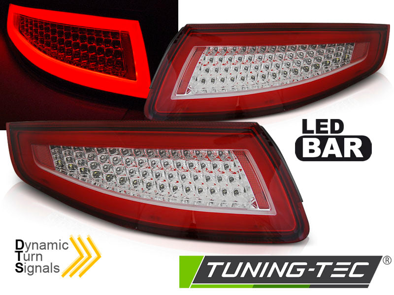Feux arrière à LED rouges et blancs compatibles avec Porsche 911 997 (2004-2009)
