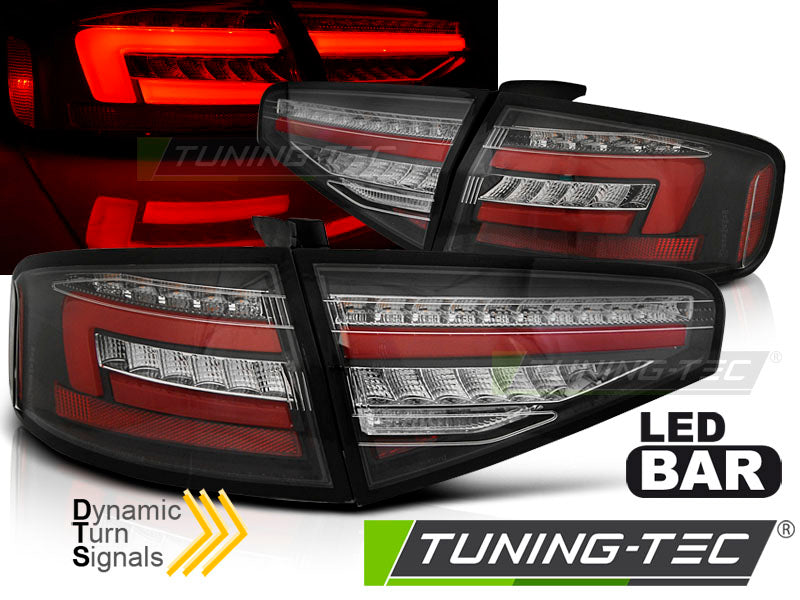 Feux arrière à LED noirs SEQ compatibles avec Audi A4 B8 berline 12-15 OEM LED