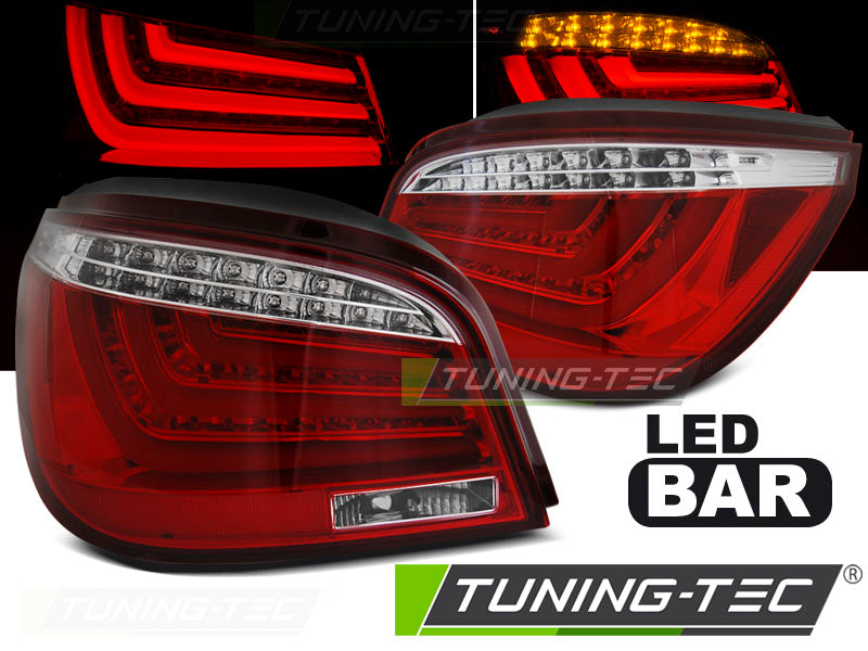 Feux arrière à LED rouges et blancs compatibles avec BMW E60 LCI 07-10